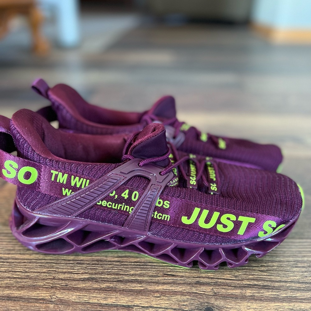 Purple sneakers